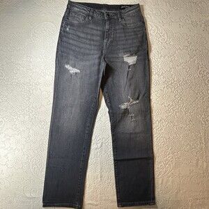 Buffalo David Bitton Weare Denim High Rise Straight Leg Distressed Jeans W31